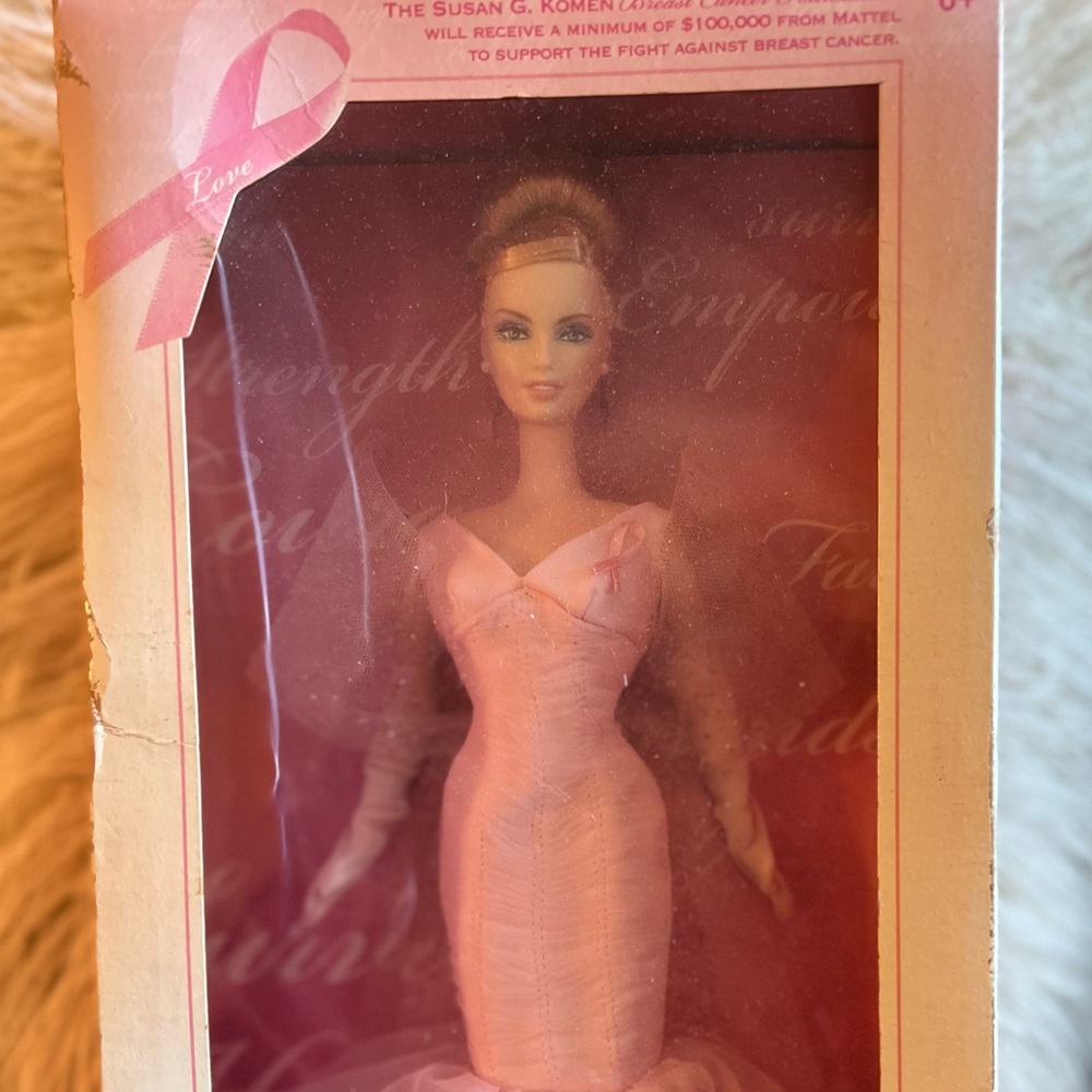Mattel Pink Ribbon Breast Cancer Awareness Susan G. Komen Barbie collectible NIB